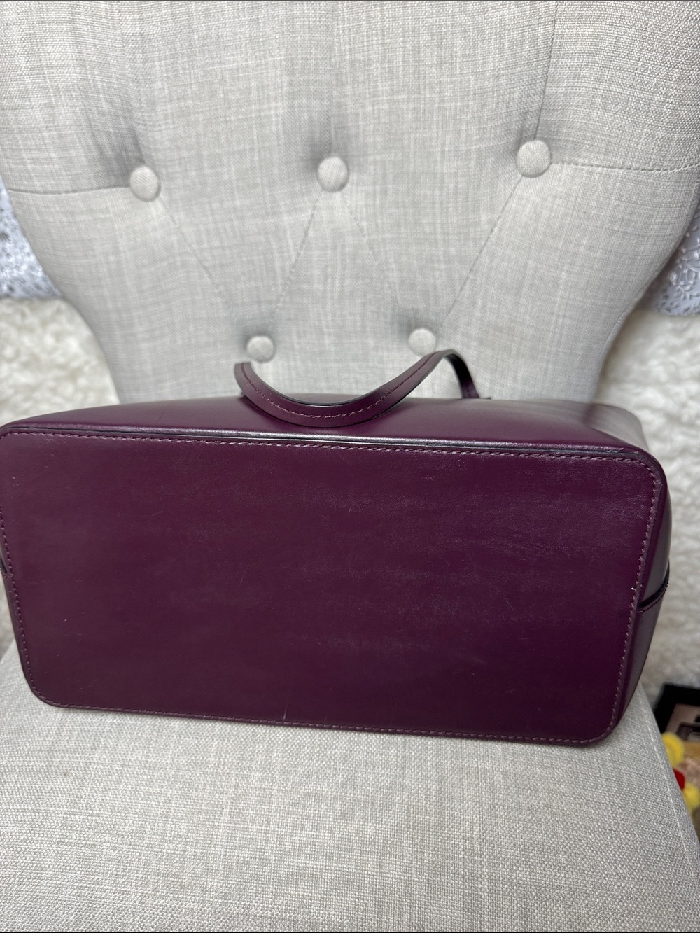 kate spade Plum Leather Tote in Deep Plum - Picture 3 of 6